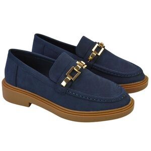 XY London Womens/Ladies Dakoa Chain Detail Loafers / Navy